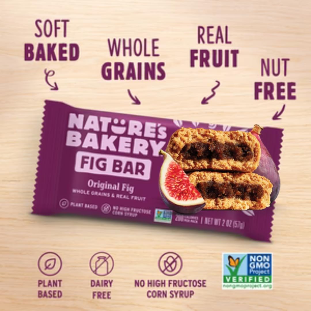 Nature’s Bakery Apple Cinnamon fig bar close-up, warm flavor for snacks.