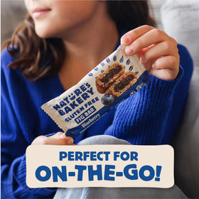 Nature's Bakery gluten-free fig bars blueberry lunchbox-friendly, portable snack.