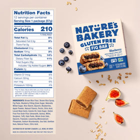 Nature's Bakery gluten-free fig bars blueberry soft-baked close-up, inviting texture.