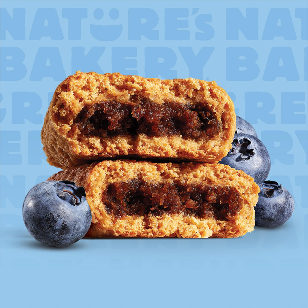 Nature's Bakery whole-wheat fig bars ingredients close-up featuring figs and real fruit.