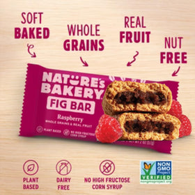 Nature's Bakery oameal crumble strawberry slice highlights a vibrant fruit-forward option.
