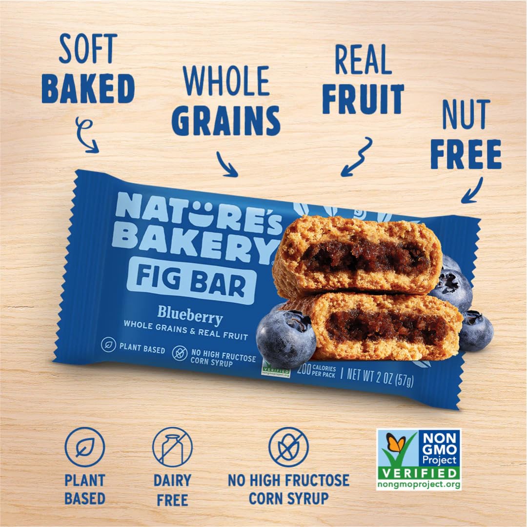 Nature's Bakery original fig bar image presents a classic vegan, whole grain snack.