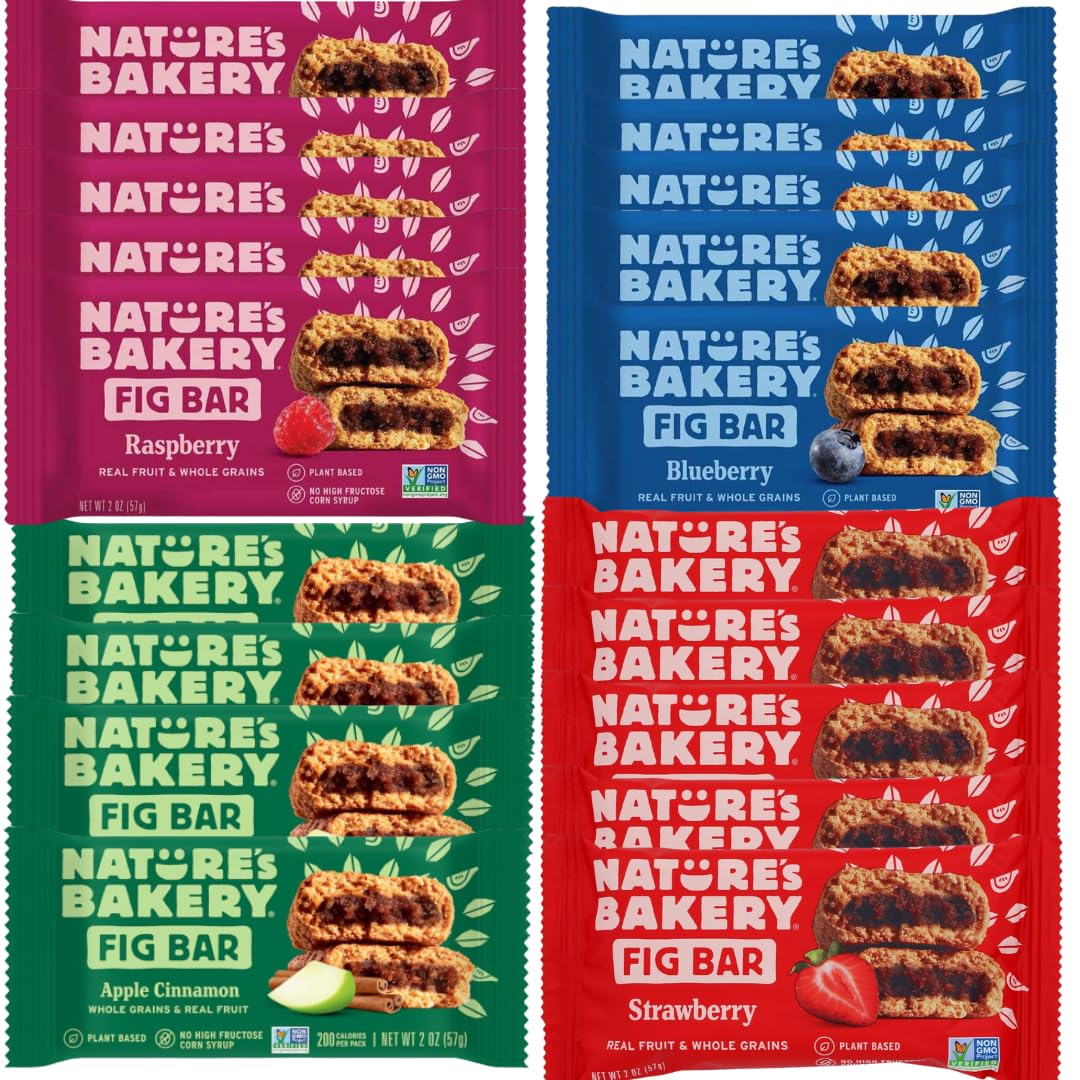 Nature's Bakery Apple Cinnamon fig bars in the variety pack for quick breakfast