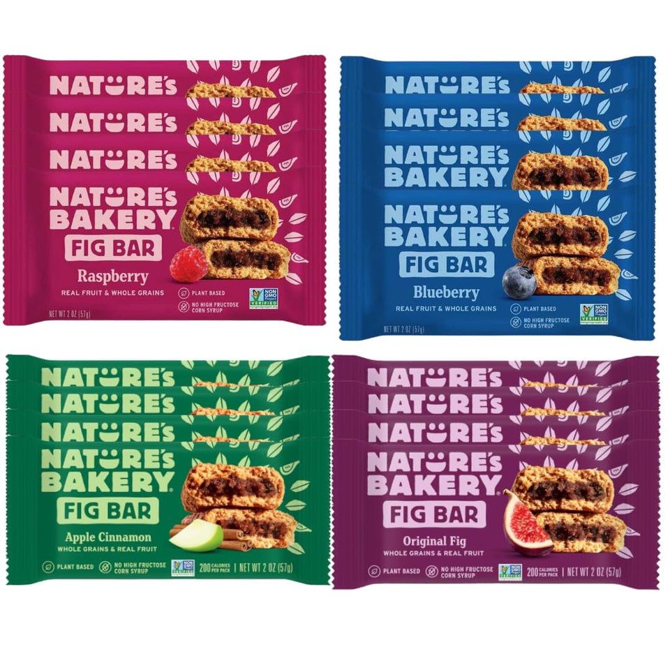 Nature's Bakery Apple Cinnamon fig bars in the variety pack for quick breakfast