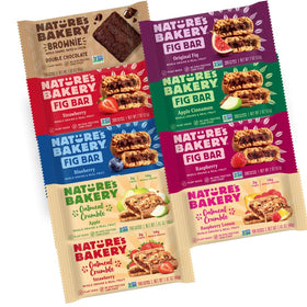 Nature's Bakery fig bars variety pack shows a convenient, on-the-go snack option.