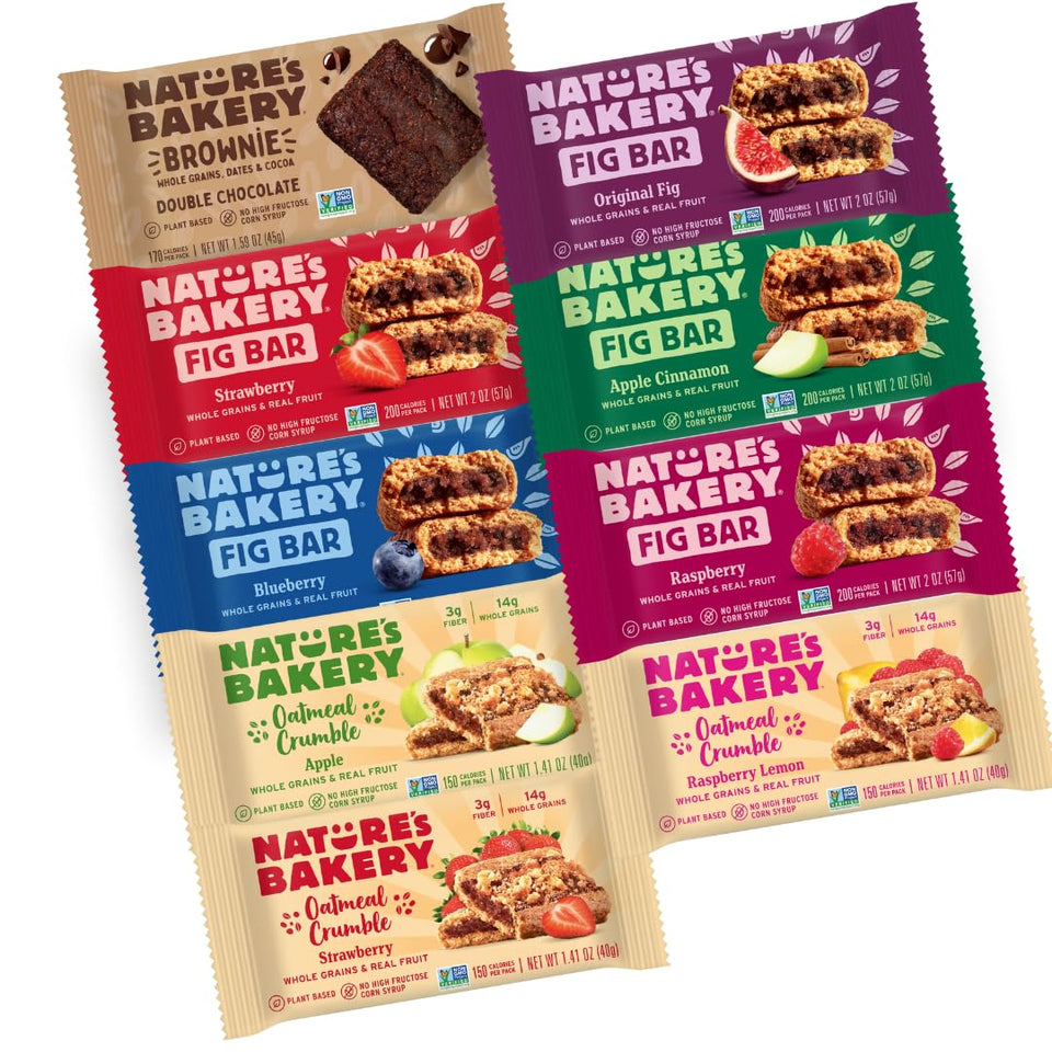 Nature's Bakery fig bars variety pack shows a convenient, on-the-go snack option.