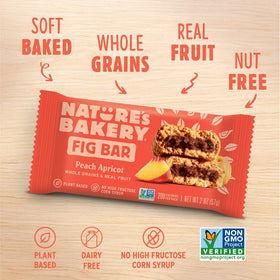 Vegan, dairy-free, and nut-free Nature's Bakery badge on packaging