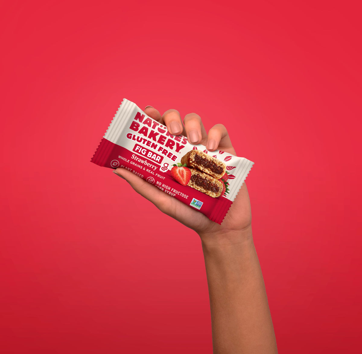 Nature's Bakery Gluten Free Fig Bars flaxseeds visible for wholesome bite.