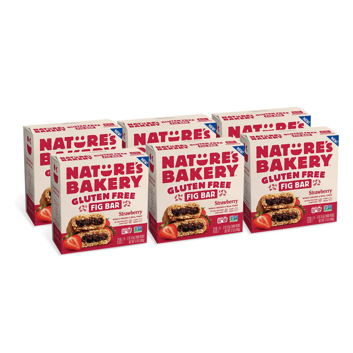 Nature's Bakery Gluten Free Fig Bars Strawberry packaging on-the-go snack.
