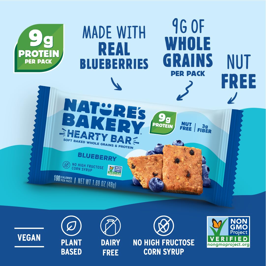 Nature's Bakery Hearty Bars Blueberry nut-free option for classrooms and families