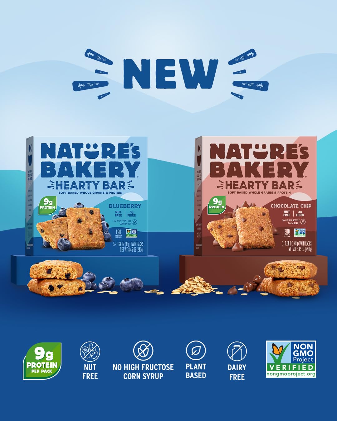 Nature's Bakery Hearty Bars Blueberry grab-and-go snack with protein and fiber