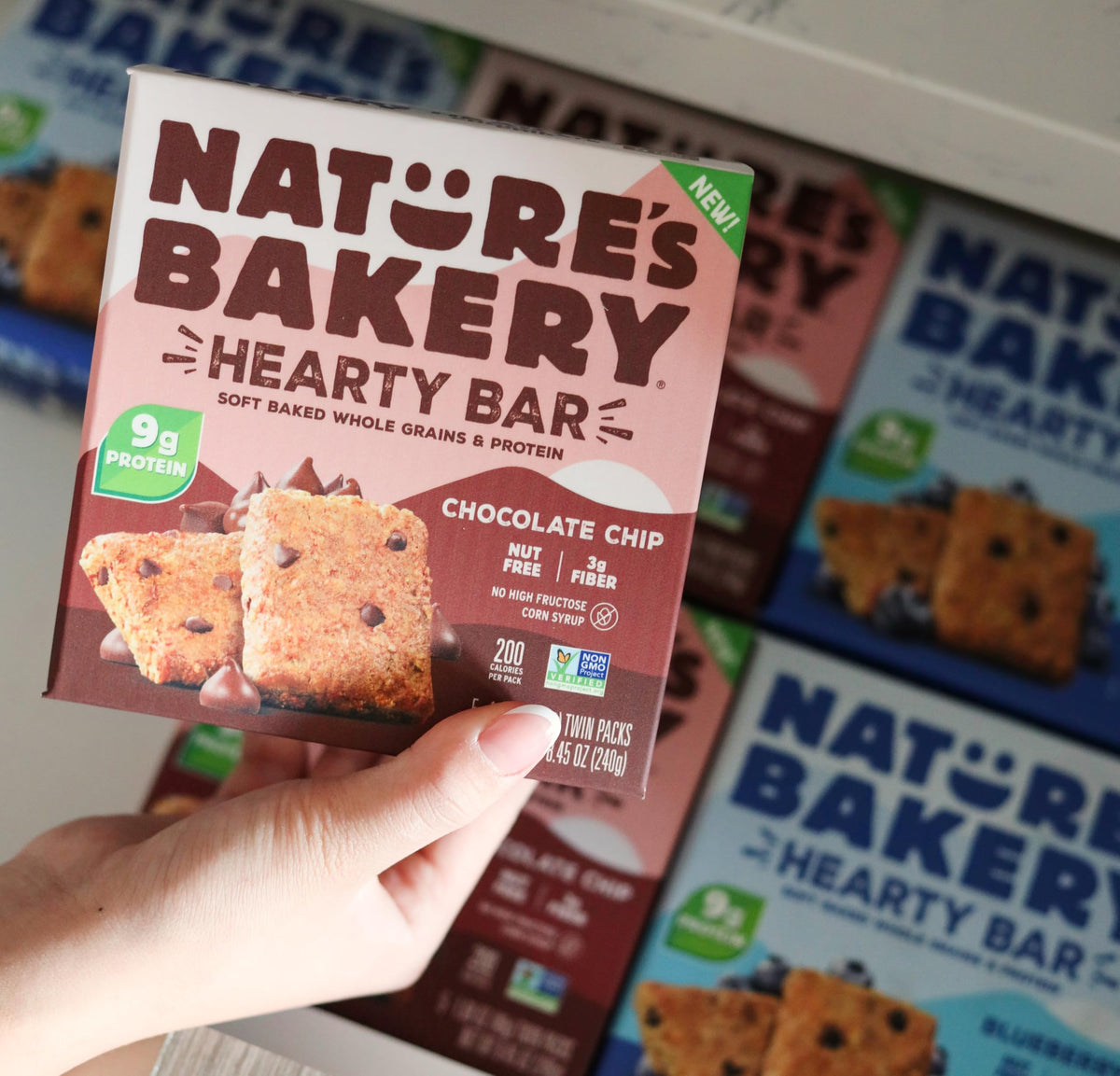 Nature’s Bakery Hearty Bars Chocolate Chip soft-baked texture, family-friendly treat