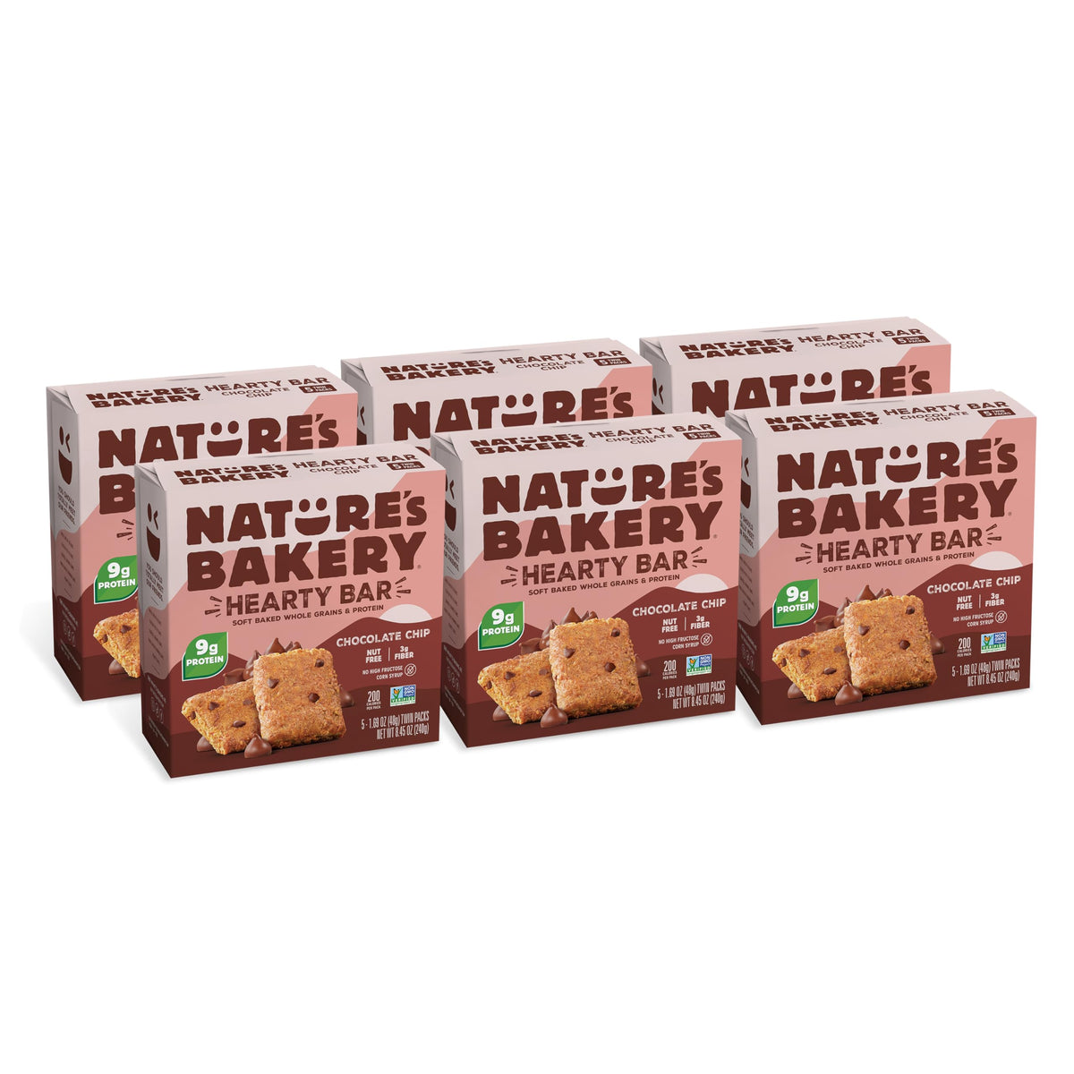 Nature’s Bakery Hearty Bars Chocolate Chip unwrapped, ideal on-the-go snack