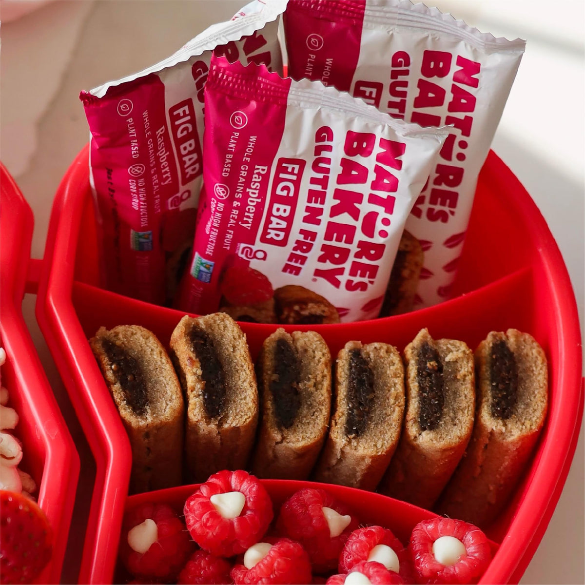 Nature's Bakery Raspberry Fig Bars fit neatly in lunchboxes for school and work.