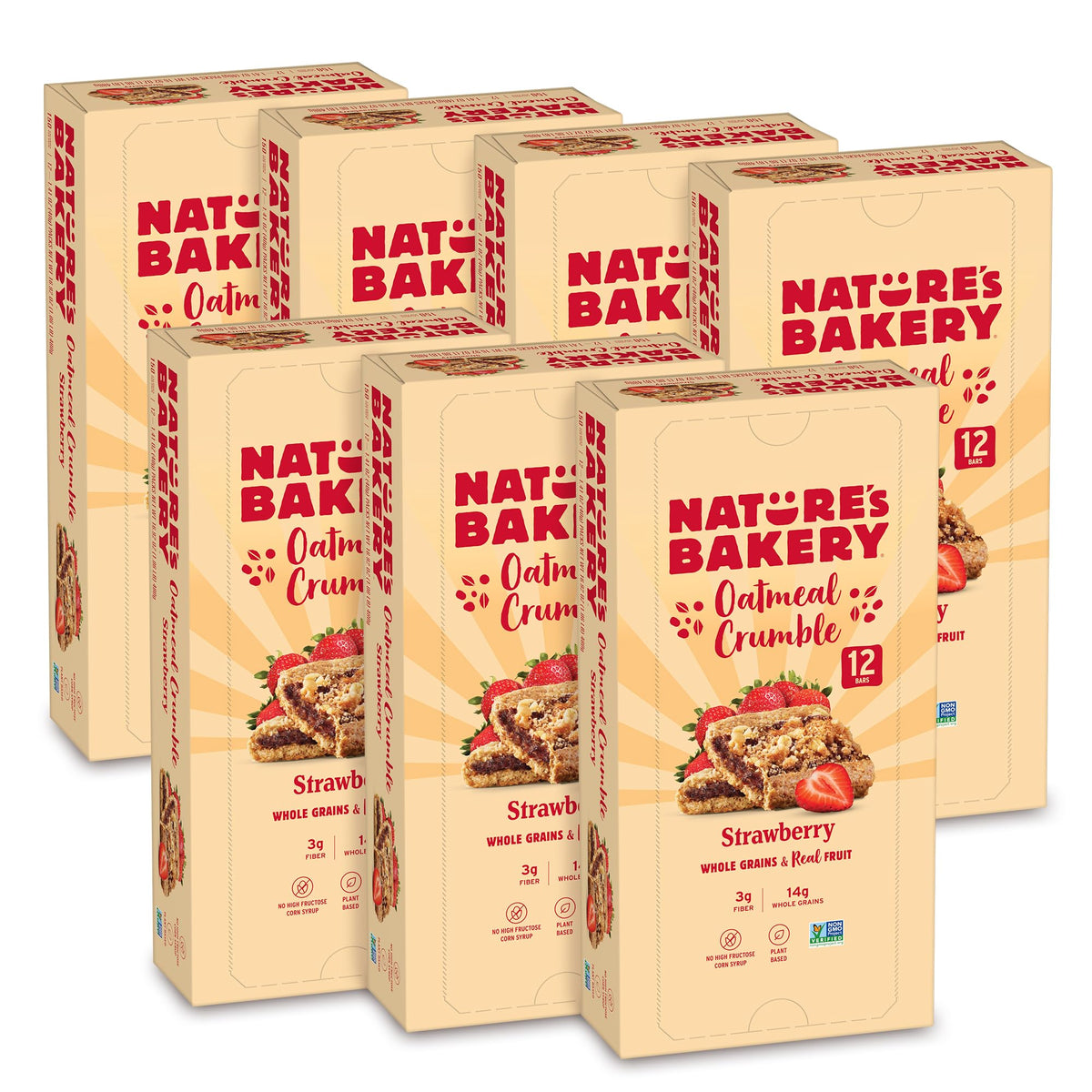 Nature's Bakery Oatmeal Crumble Bar Strawberry pack image, perfect for on-the-go breakfast.