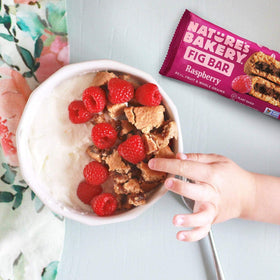 Nature's Bakery on-the-go snack image emphasizes portability.
