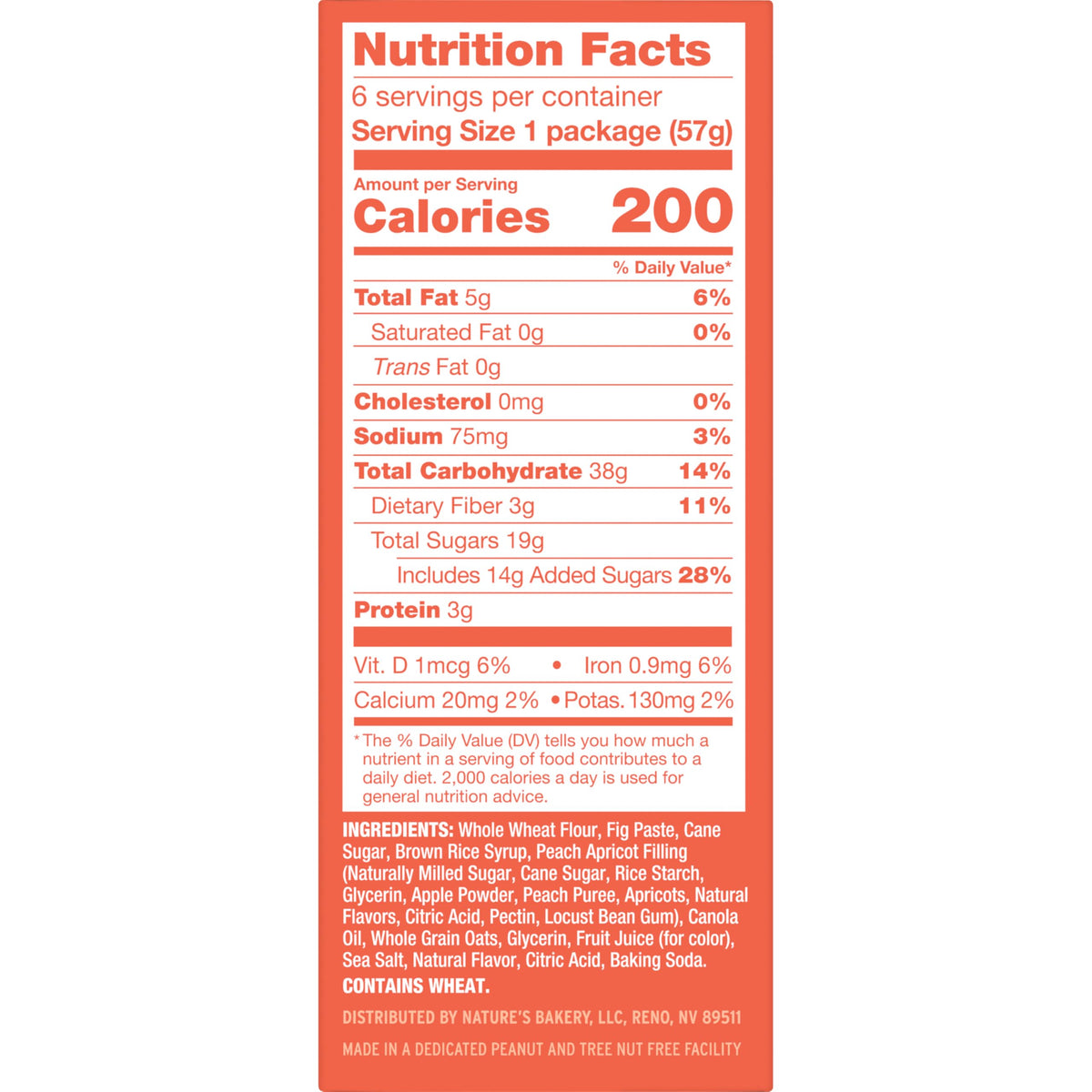 Closeup of fig and peach-apricot fruit blend in Nature's Bakery bars