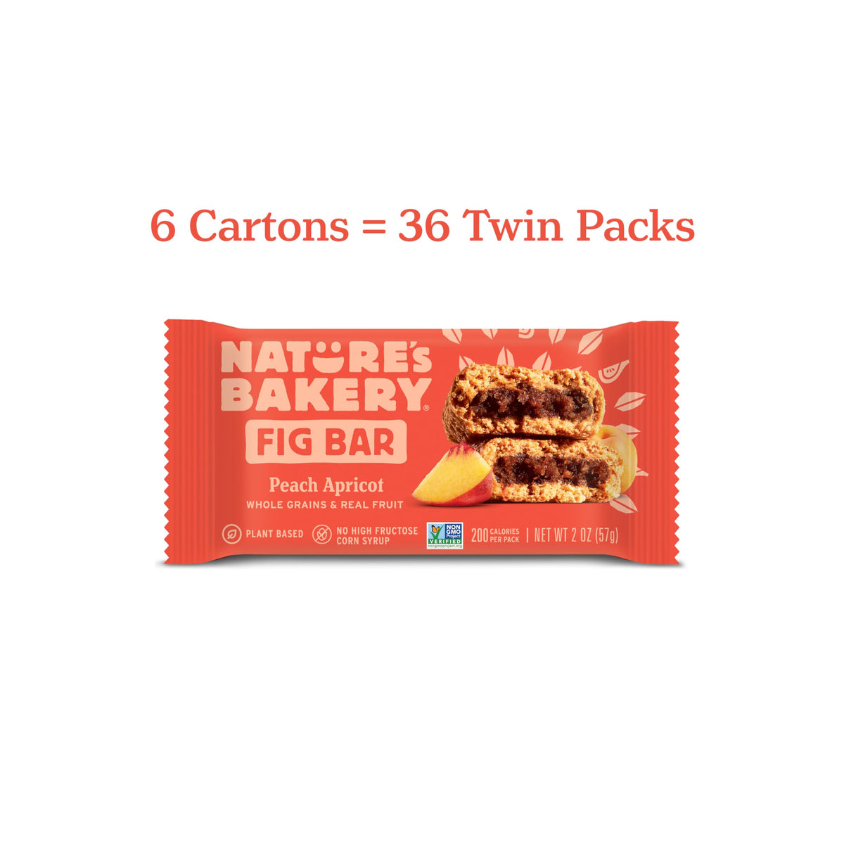 Nature's Bakery Peach Apricot Fig Bars unwrapped bar showing real fruit goodness