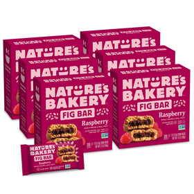 Nature's Bakery Raspberry Whole Wheat Fig Bars on-the-go snacking convenience with real fruit.