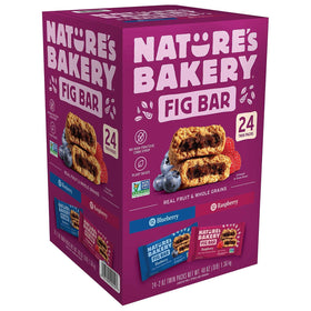 Nature's Bakery stone-ground whole wheat fig bar packaging for convenient snack.