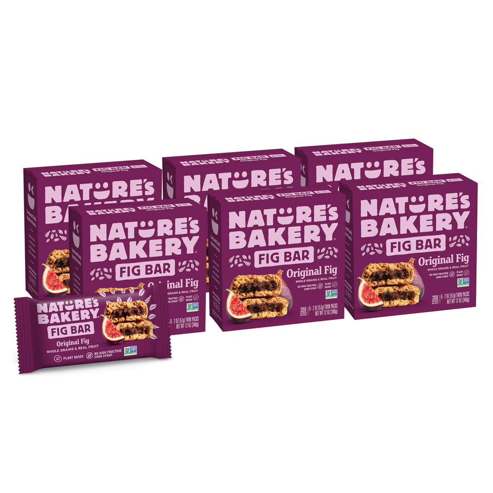 Nature's Bakery Whole Wheat Fig Bars box for quick on-the-go snacking