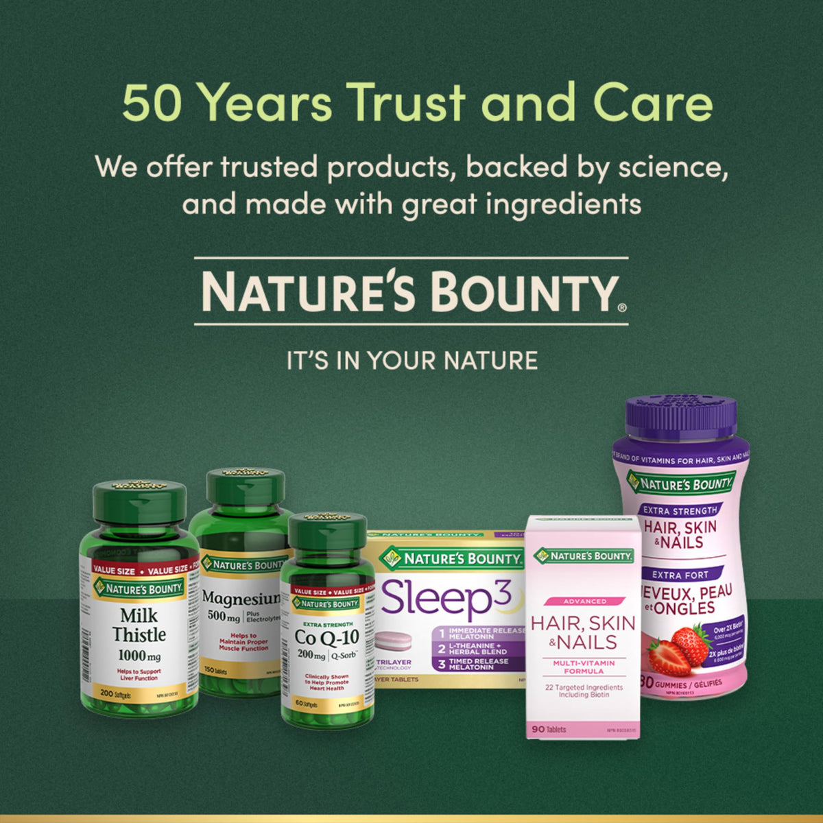 Nature's Bounty preservative-free capsules with a clean, additive-free profile.