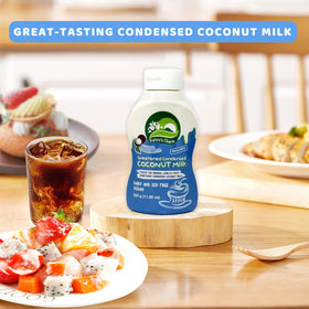 Squeeze bottle design from Nature's Charm enables precise portions for desserts.