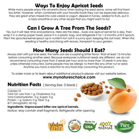 Nature's Choice bitter apricot seeds surface, hinting at bold flavor and raw form