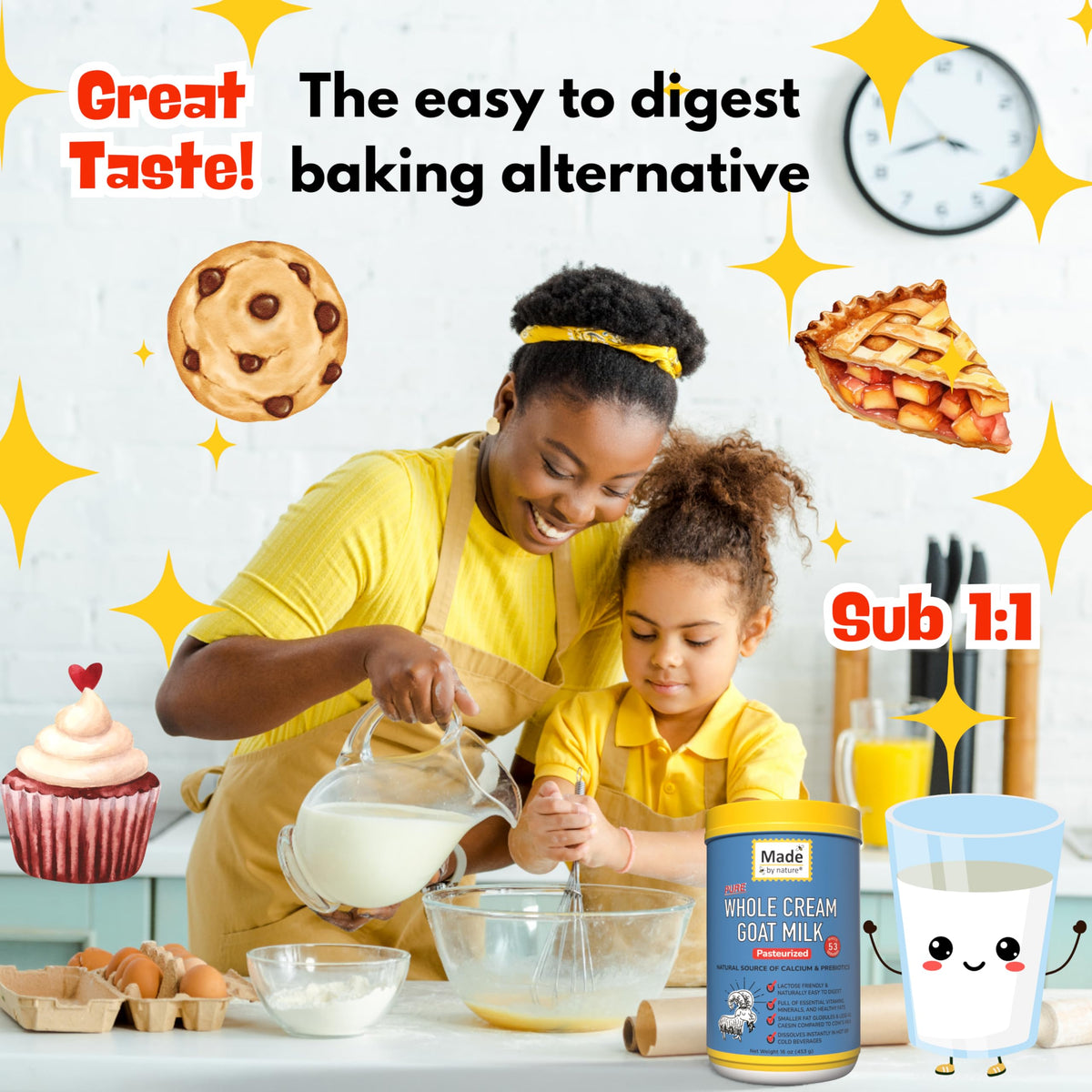 Nature's Diet goat milk powder prebiotic naturally supports gut wellness