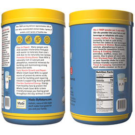 Nature's Diet goat milk powder shelf-stable for travel and storage