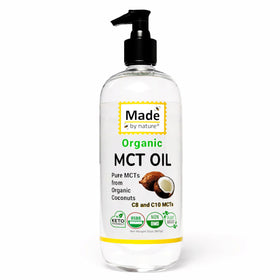 Nature's Diet Made By Nature MCT Oil bottle—pure coconut-derived MCTs.