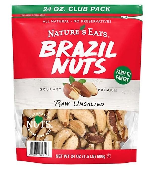 Nature's Eats Brazil nuts 24oz club pack, ideal for snacking and baking
