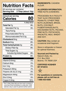 Nature's Eats Cashew Flour for gluten-free baking ideas and keto-friendly use