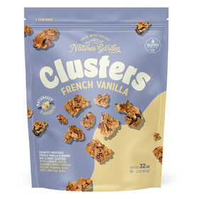 Nature’s Garden French Vanilla Clusters in a resealable pouch for on-the-go snacking.