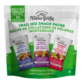 Nature's Garden Healthy Trail Mix Pack back info, nutrition and ingredients.