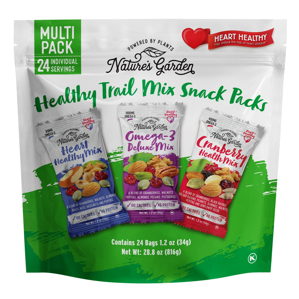 Nature's Garden Healthy Trail Mix Pack front view, ideal for on-the-go snacking.