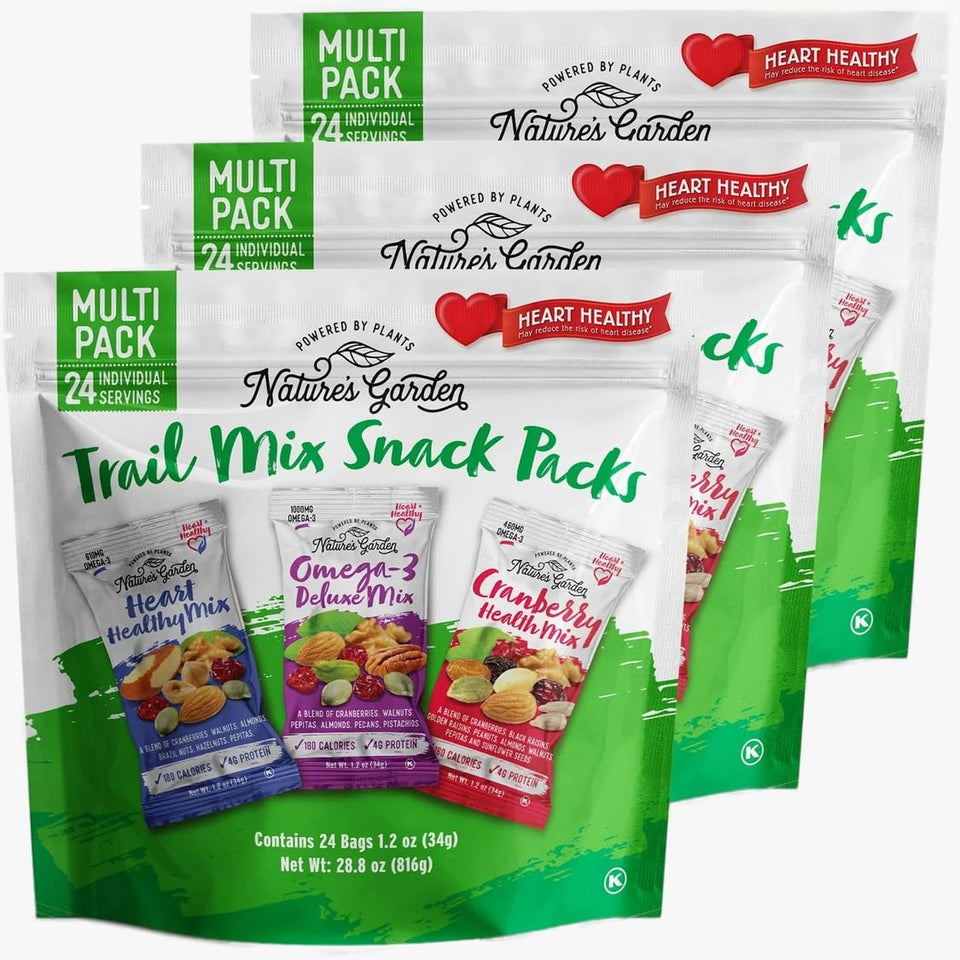 Nature's Garden Healthy Trail Mix Snack pack-3 on the go, vegan and gluten-free.