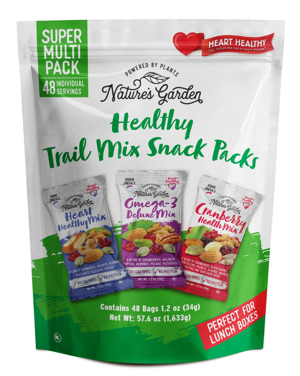 Nature's Garden trail mix bundle showing colorful nuts and berries for on-the-go eating