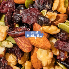 Cranberries and walnuts in Nature's Garden Heart Healthy Mix.