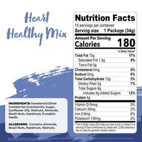 Close-up of Heart Healthy Mix ingredients showing nuts and berries.