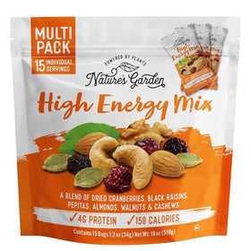 Nature's Garden High Energy Mix cranberries and raisins closeup for on-the-go snacking
