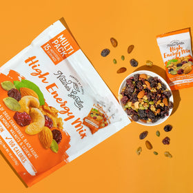 Nature's Garden High Energy Mix ingredients list shows vegan, gluten-free options