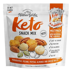 Nature's Garden Keto Snack Mix cheese balls close-up for a savory on-the-go bite.