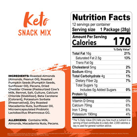 Nature's Garden Keto Snack Mix crunchy nuts highlight a satisfying texture for any break.