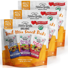 Nature's Garden Organic Trail Mix Snack three-pack bulk image for convenient family snacking