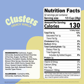 Nature’s Garden French Vanilla Clusters showcase oversized bites delivering satisfying crunch.