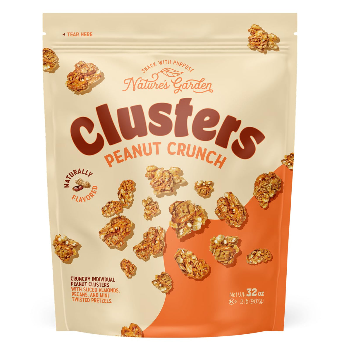 Nature's Garden Peanut Crunch Clusters—large bites deliver lasting crunch on the go