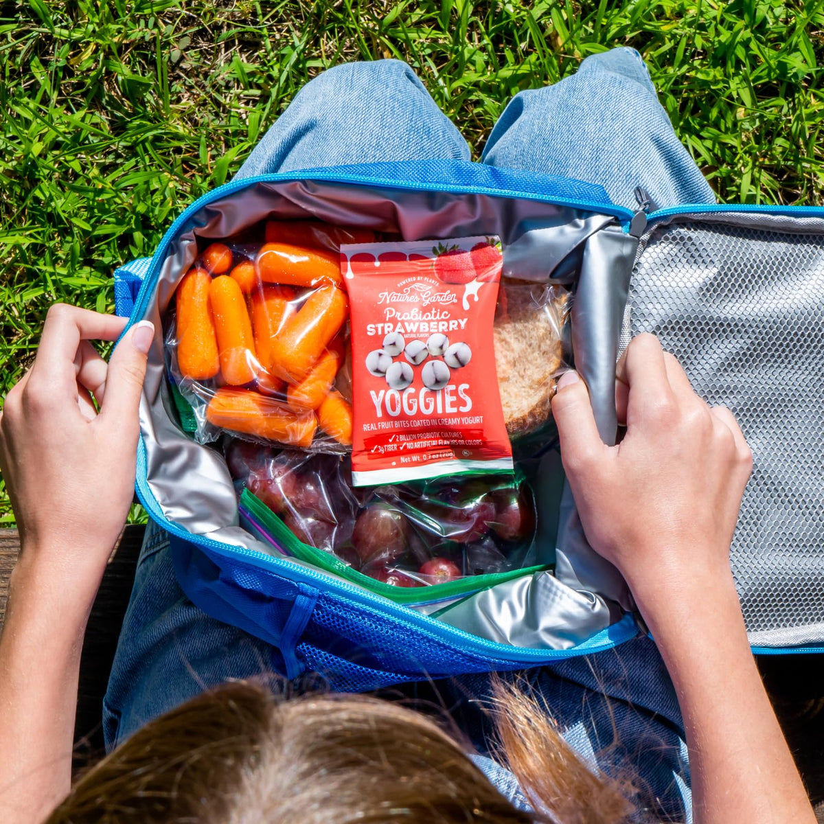 Nature's Garden Probiotic Yoggies pack highlights gluten-free and non-GMO ingredients.