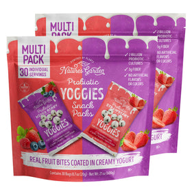 Nature's Garden Probiotic Yoggies variety pack box ideal for office snacking