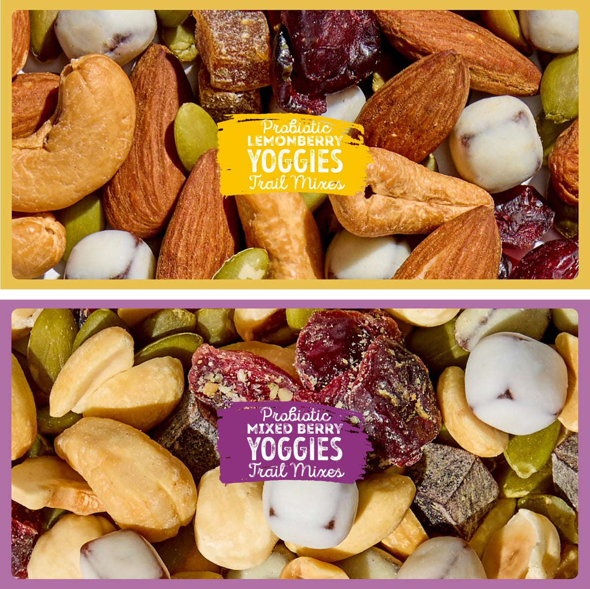 Nature's Garden Probiotic Yoggies yogurt-coated bites highlight texture and taste